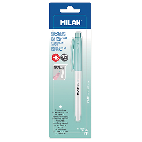 MILAN - Mikroceruzka / Pentelka PL1 Antibacterial HB 0,7 mm - tyrkysová, blister
