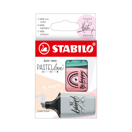 5 surligneurs STABILO BOSS ORIGINAL Pastel Série 2 + 1 STABILO BOSS MINI  Pastellove 2.0 - Surligneurs