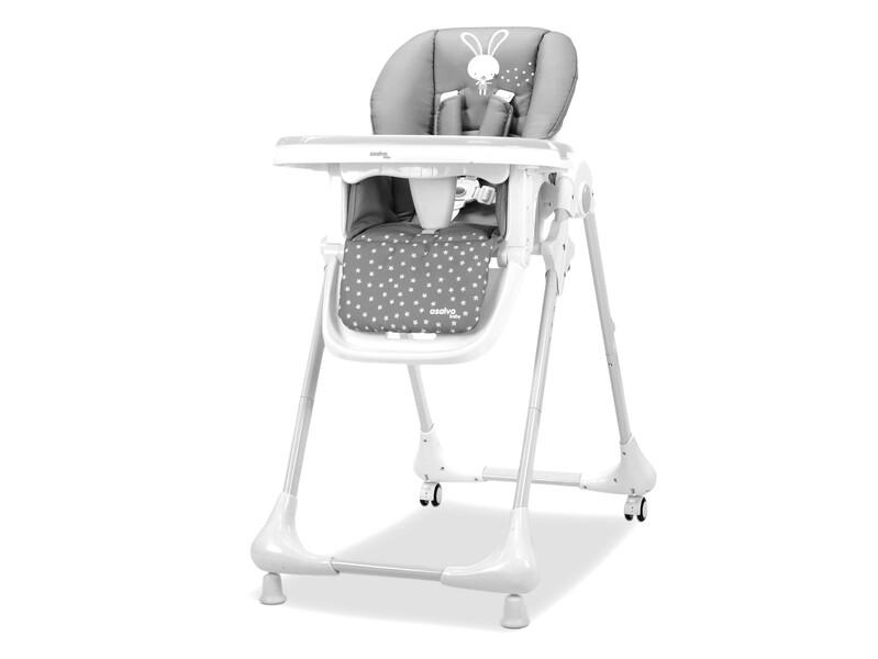 ASALVO - BABY jedálenská stolička, rabbit grey