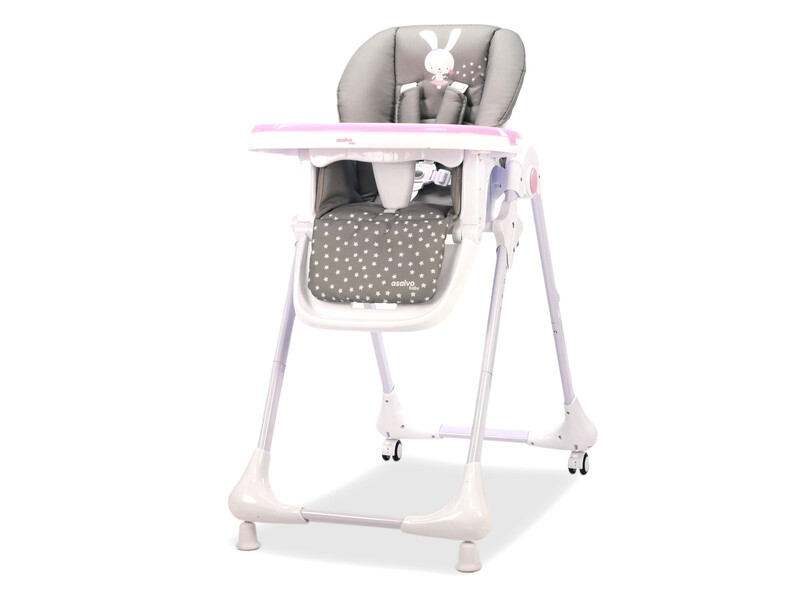 ASALVO - BABY jedálenská stolička, rabbit pink