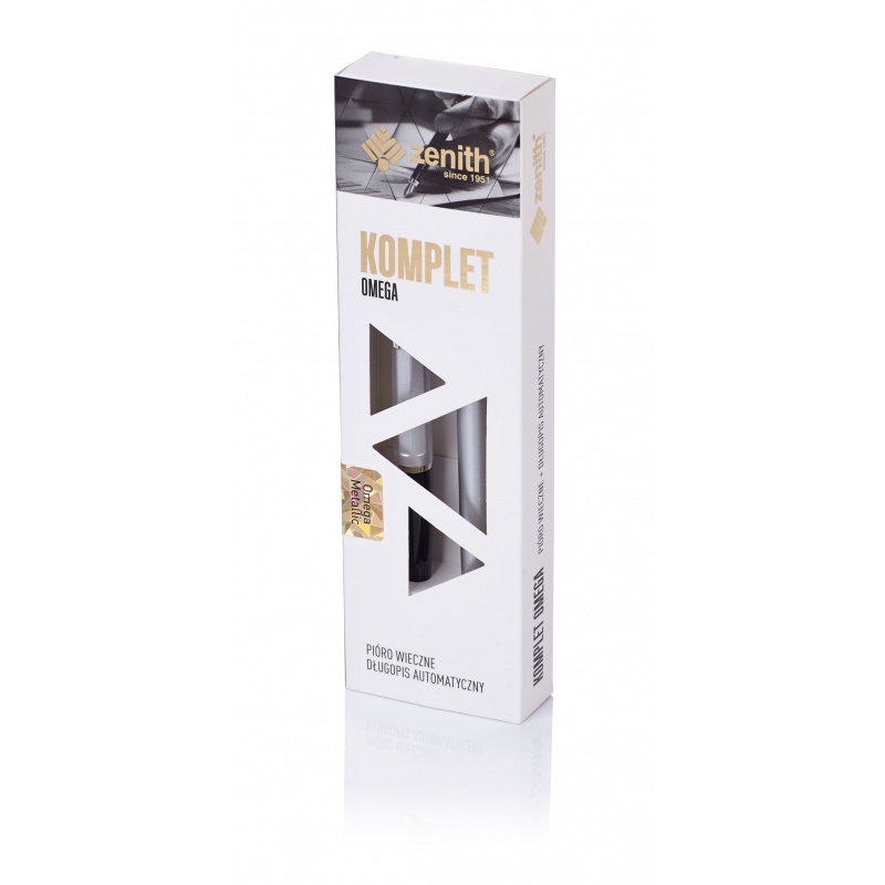 ASTRA - ZENITH Metallic, Guľôčkové pero 0,8mm + Plniace  pero, krabička, strieborná, 7120602