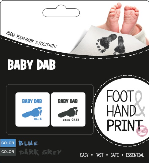 BABY DAB - Farba na detské odtlačky 2ks modrá, šedá