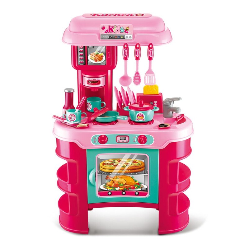BABY MIX - Detská kuchynka Little Chef ružová 32 ks
