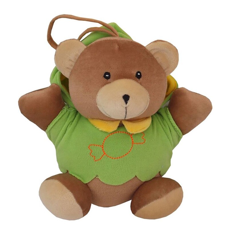 BABY MIX - Detská plyšová hračka s hracím strojčekom medvedík zelený