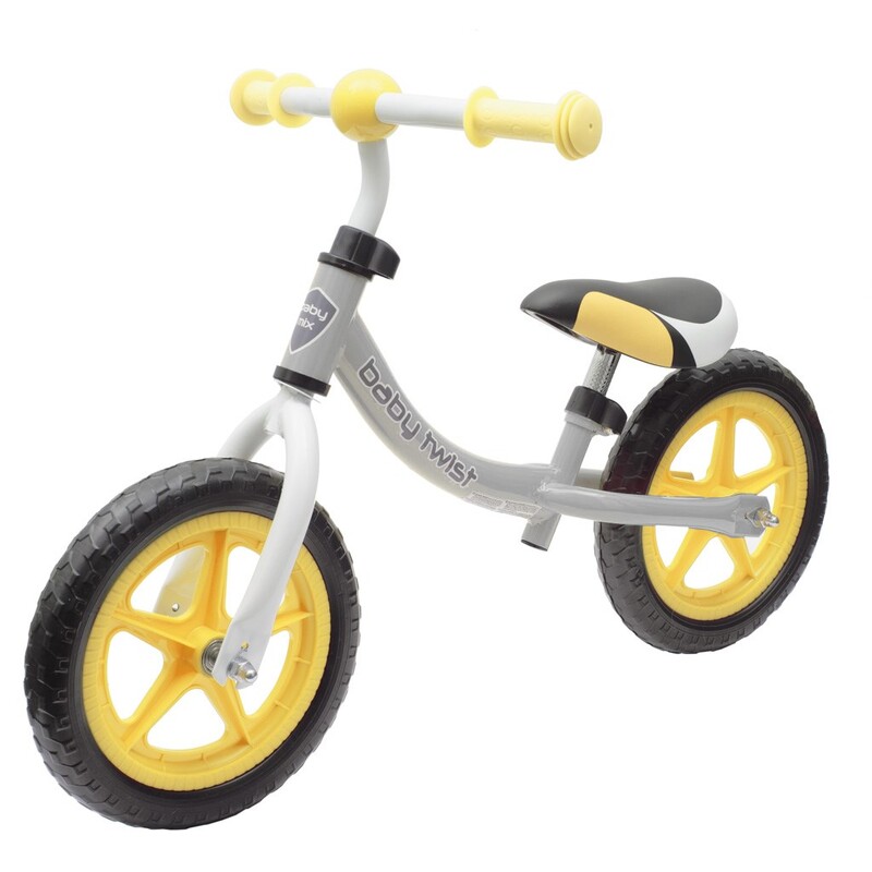 BABY MIX - Detské odrážadlo bicykel TWIST žlté