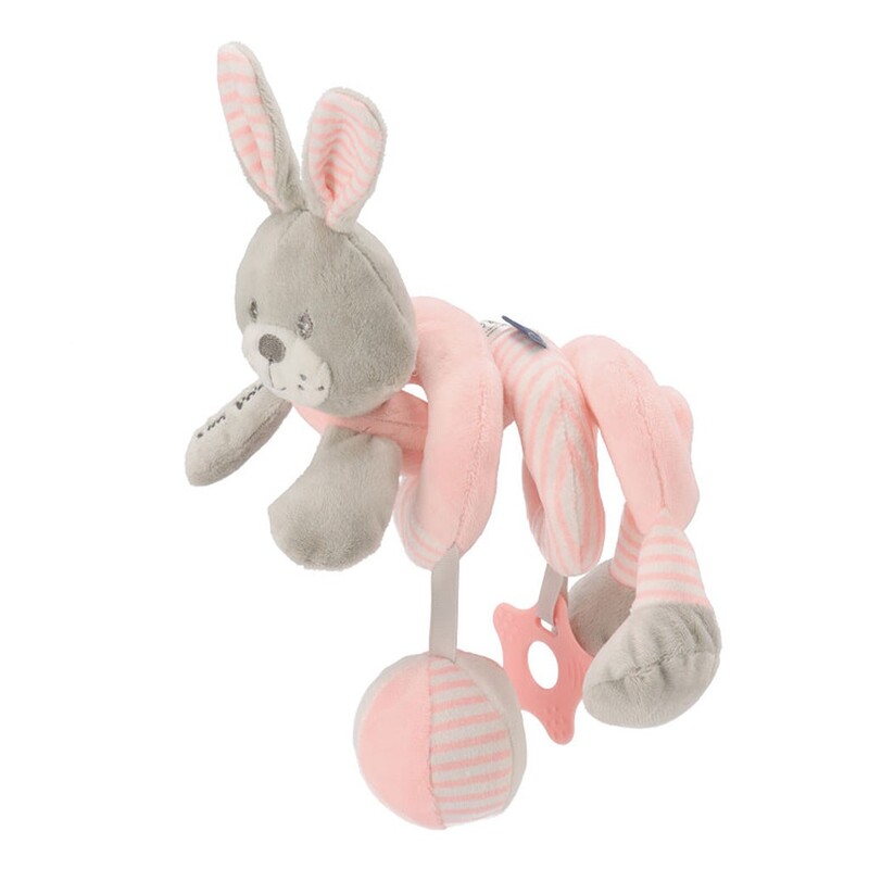 BABY MIX - Hračka na postieľku Špirála králik rúžový