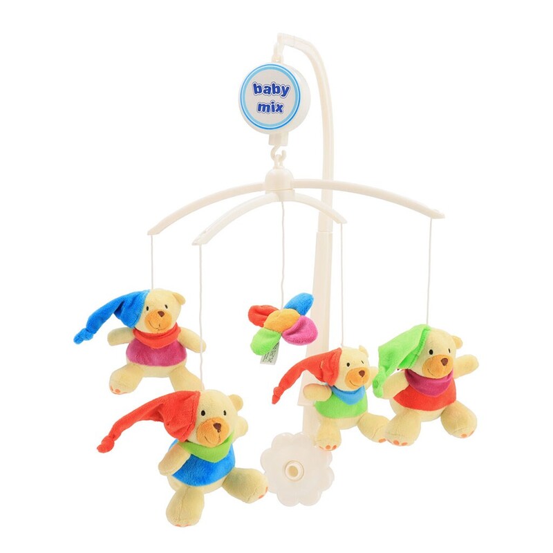 BABY MIX - Kolotoč nad postieľku Medvedíky s čiapočkami