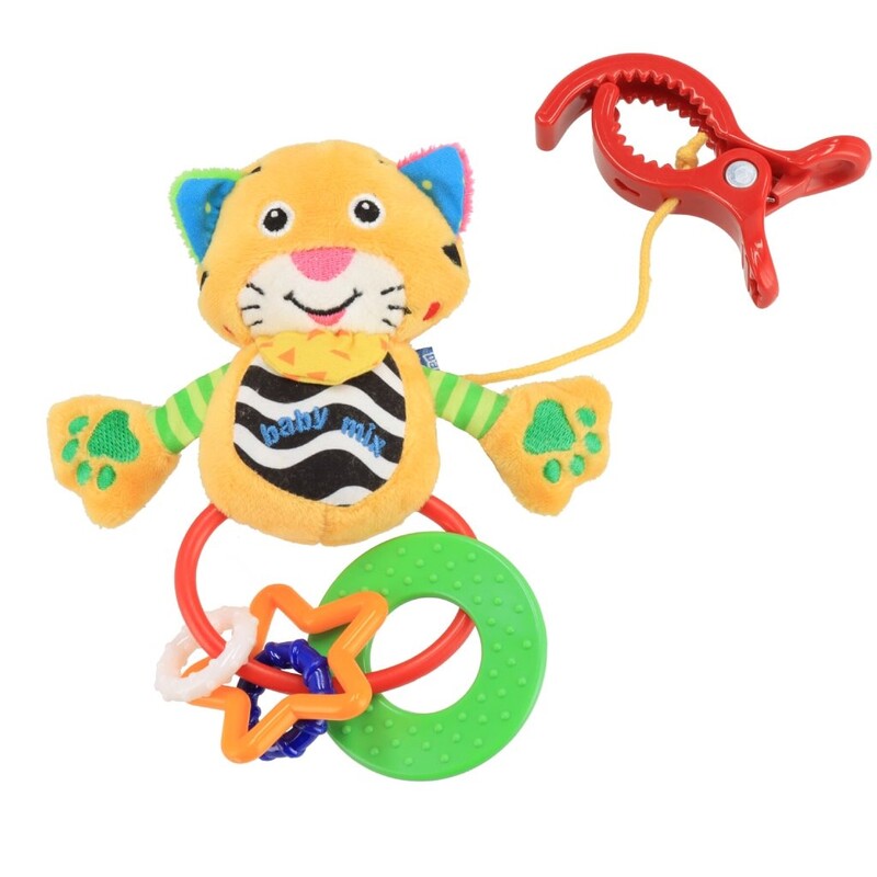 BABY MIX - Plyšová hračka s hrkálkou tygrík