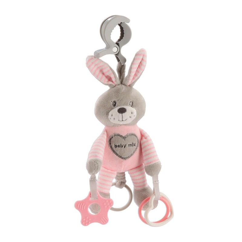 BABY MIX - Plyšová hračka s vibráciou králik rúžový