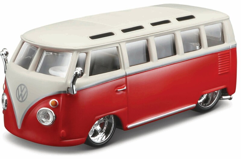 BBURAGO - 1:32 Volkswagen Van Samba Red-White