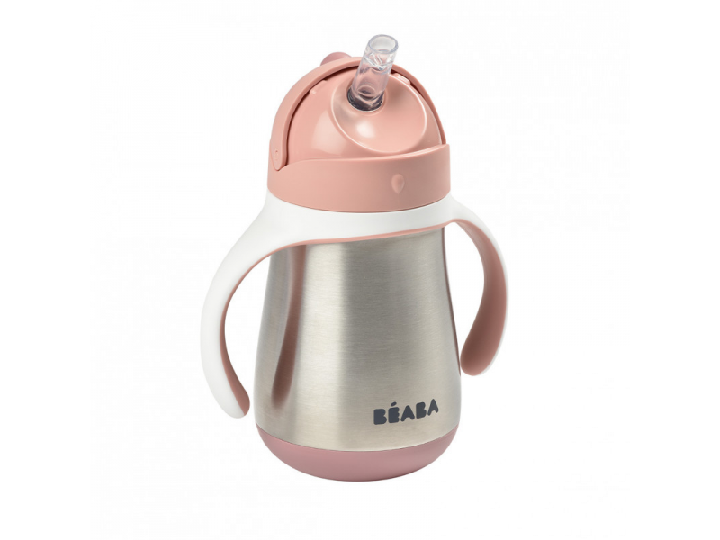 BEABA - Hrnček termoizolačný so slamkou nerez 250ml Pink