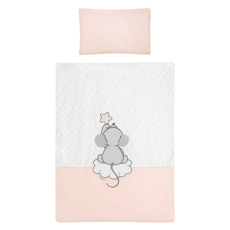 BELISIMA - 5-dielne posteľné obliečky Cute Mouse 100/135 ružové
