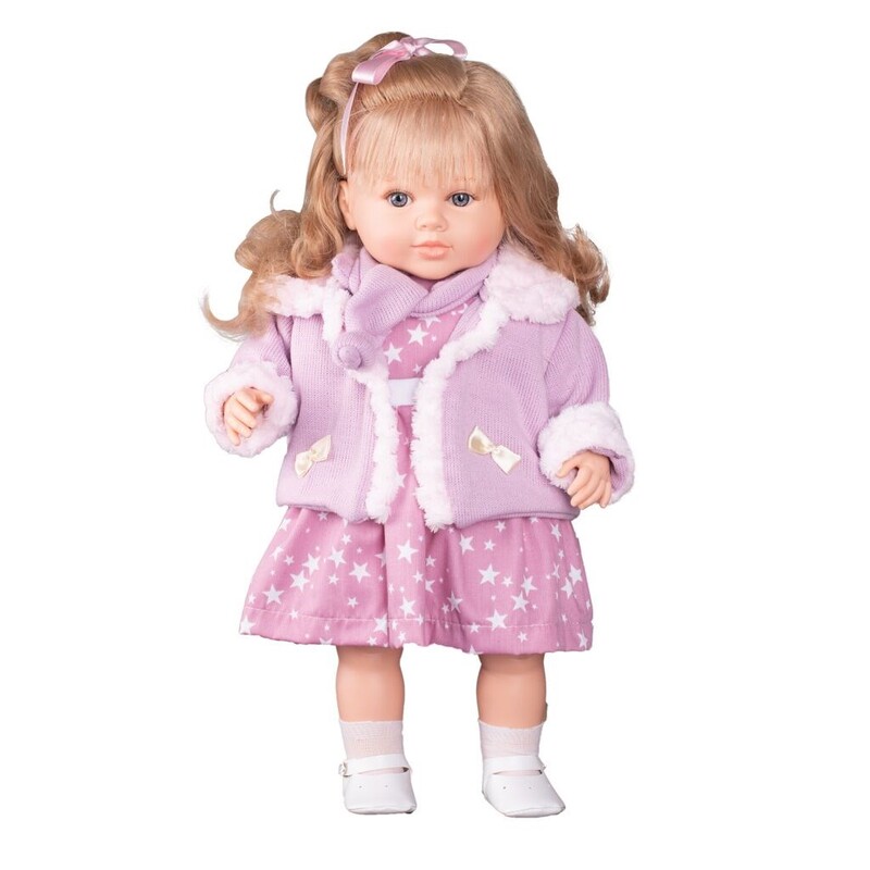 BERBESA - Luxusná hovoriaca detská bábika-dievčatko Kristýna 52cm