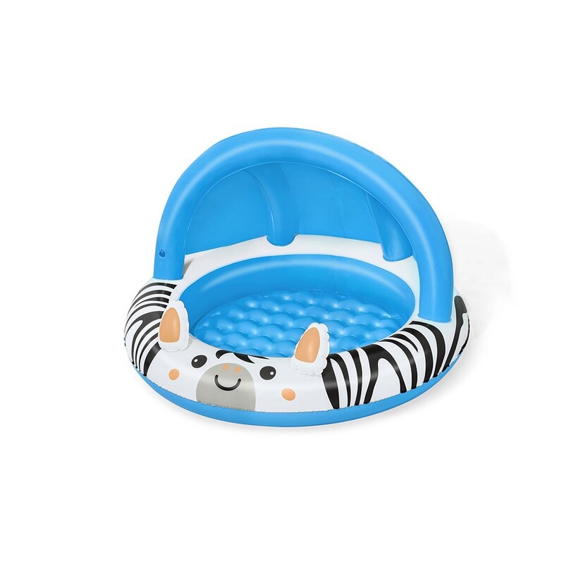BESTWAY - Nafukovací detský bazén so strieškou a nafukovacím dnom Zebra