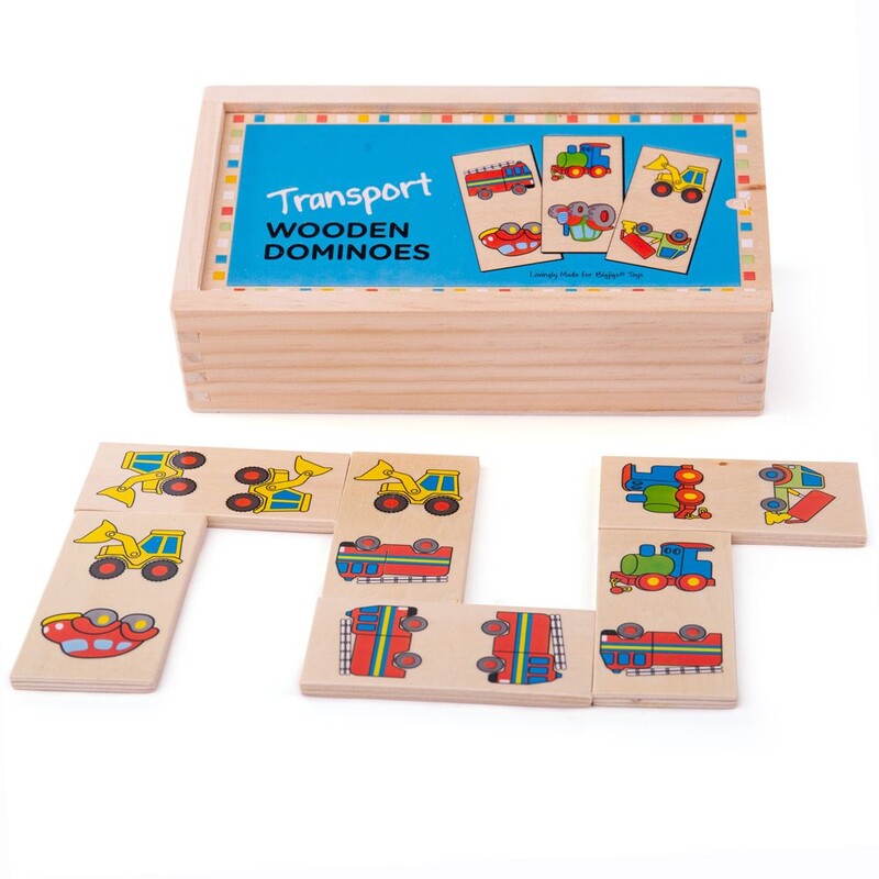 BIGJIGS - Toys Drevené domino vozidlá