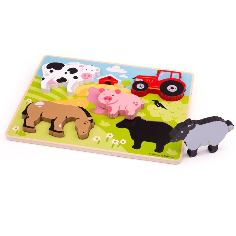 BIGJIGS - Toys Vkládacie puzzle farma