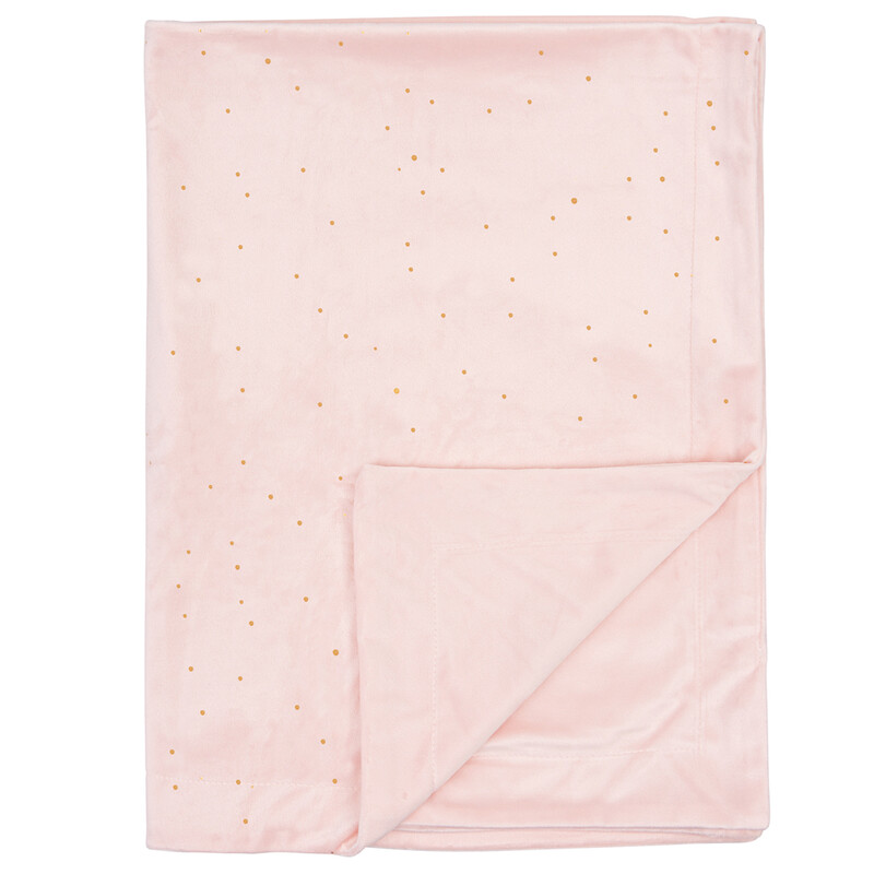 BIMBI DREAMS - Deka zlaté bodky velúr pink  80x110 cm