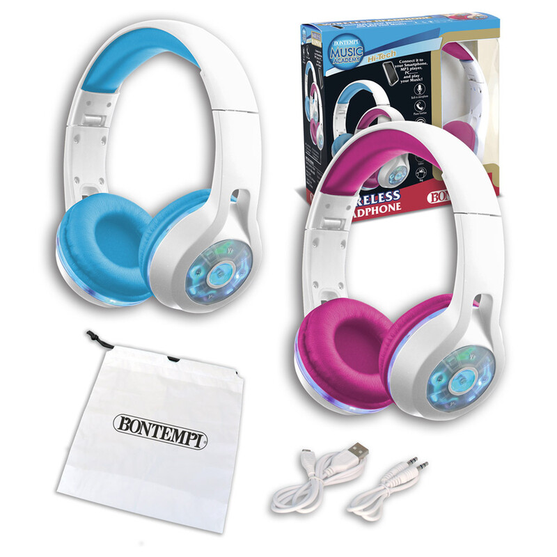 BONTEMPI - Bluetooth slúchadlá so svetlom - Modré a ružové