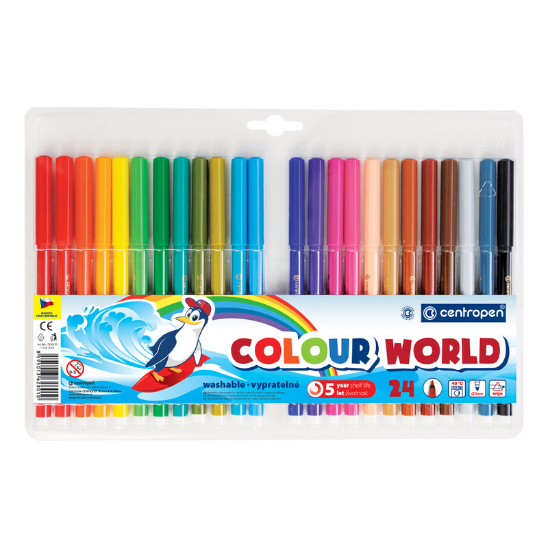 CENTROPEN - Fixy 7550 Colour World - sada 24 ks