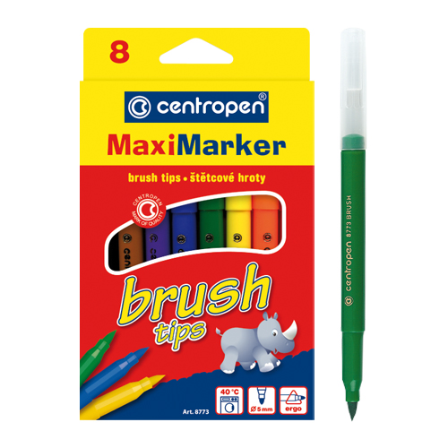 CENTROPEN - Fixy 8773 Maxi Brush - sada 8 ks