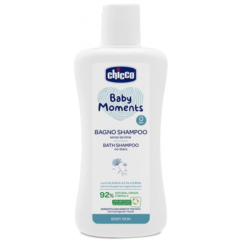 CHICCO - Šampón na vlasy a telo Baby Moments 92 % prírodných zložiek 200 ml