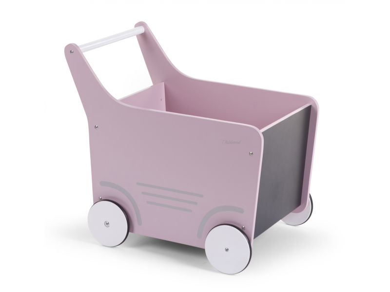 CHILDHOME - Kočiarik drevený Soft Pink