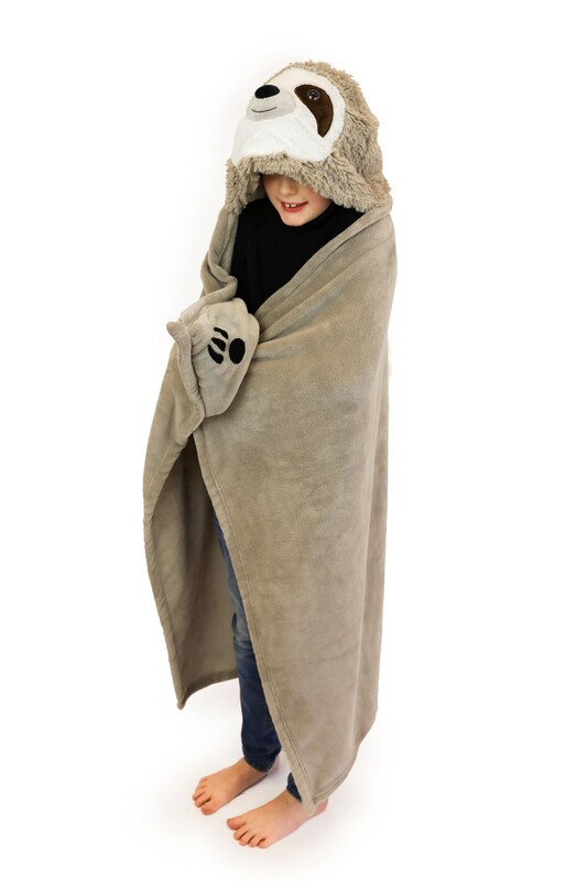 COZY NOXXIEZ - BL809 Leňochod - hrejivá deka s kapucňou so zvieratkom a labkovými vreckami