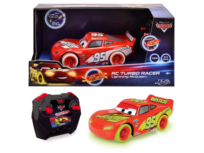 DICKIE - RC Cars Blesk McQueen turbo glow racers 1:24, 2kan