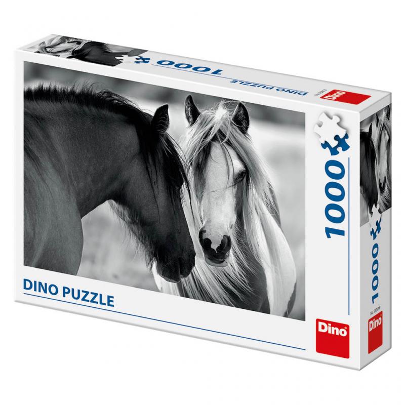 DINO - Puzzle Čiernobiele kone 1000D