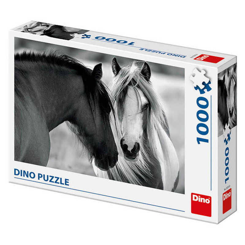 DINOTOYS - Puzzle Čiernobiele kone 1000