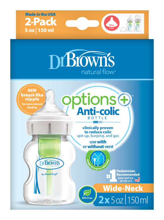 DR.BROWNS - Fľaša antikolik Options+ široké hrdlo 2x150ml plast (WB52600)