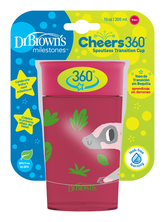 DR.BROWNS - Hrnček Cheers Jungle 300 ml červený 9m+ (TC01096)