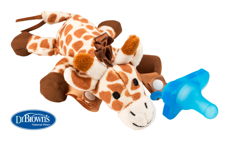 DR.BROWNS - Plyšová hračka s úchytmi na cumlík - žirafa (AC155)