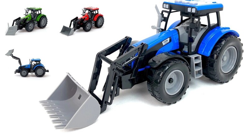 EURO-TRADE - Traktor My Farm s nakladačom alebo radlicou efekty 26cm, Mix Produktov