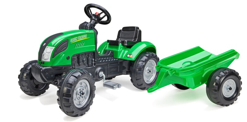 FALK - Green traktor s vozíkom
