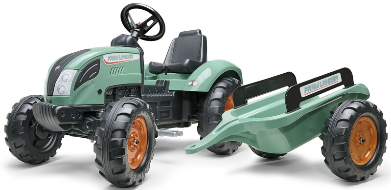 FALK - Šliapací traktor 1054AB - Farm Lander s vlečkou - zelený