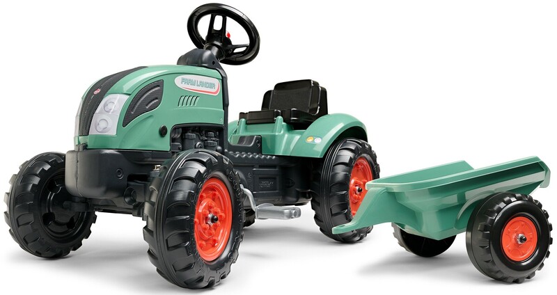 FALK - šliapací traktor FARM LANDER 2054L s prívesom - zelený
