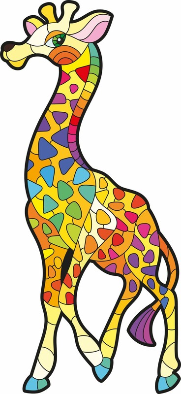 FAR FAR LAND - Drevené puzzle set Žirafa