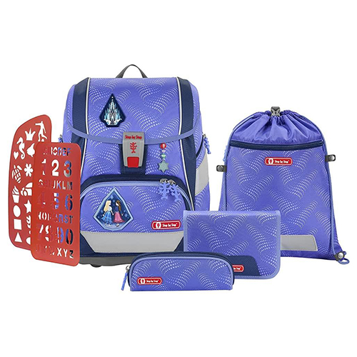 HAMA - Školská aktovka/ruksak 2V1 pre prváčikov – 6-dielny set, Step by Step Ľadové kráľovstvo