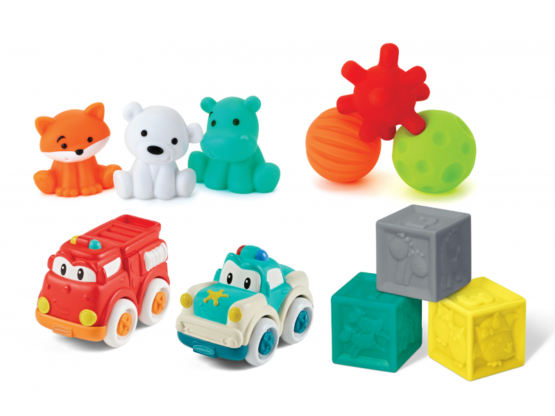 INFANTINO - Sada senzorických hračiek s autíčkami a zvieratkami