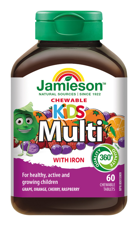 JAMIESON - Multi Kids multivitamín tablety na cmúľanie pre deti 60 tbl.