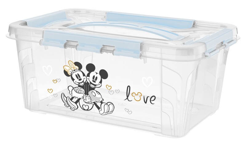 KEEEPER - Domácí úložný box malý "Mickey & Minnie", Matná modrá