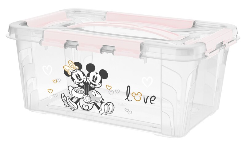 KEEEPER - Domácí úložný box malý "Mickey & Minnie", Pastelová ružová