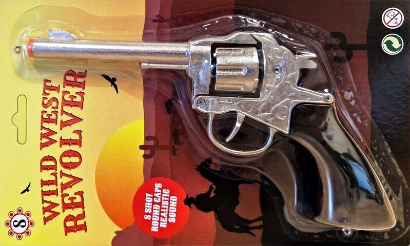 LAMPS - Detský revolver kovový na kapsule 8 rán 21cm