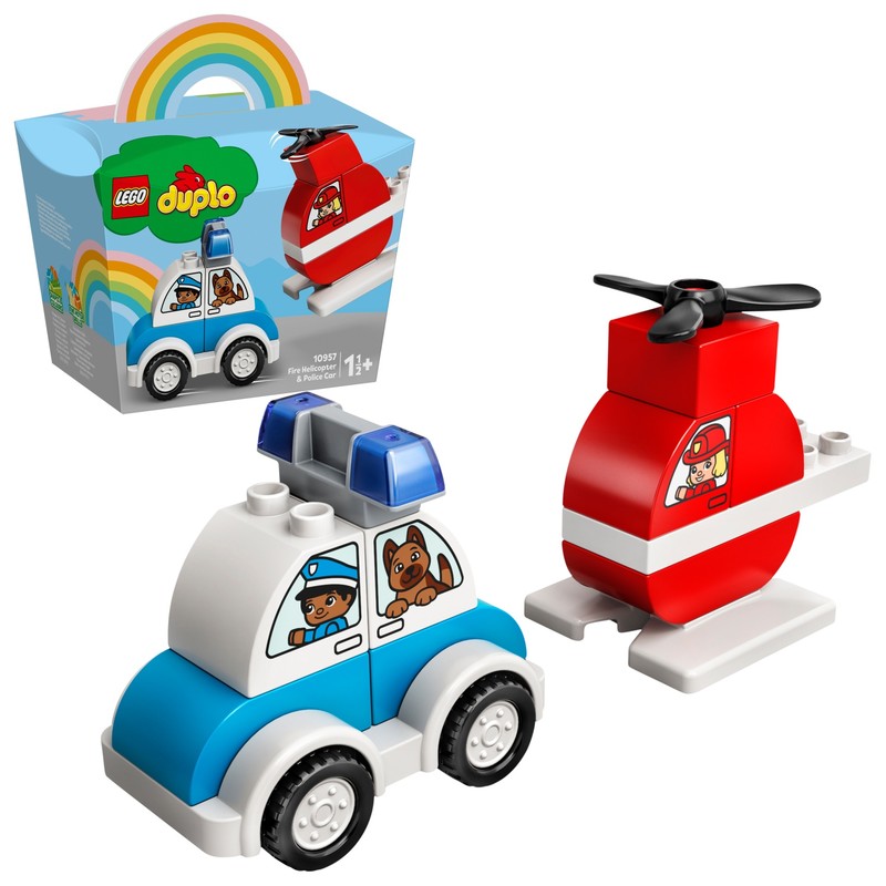 LEGO - Hasičský vrtuľník a policajné auto