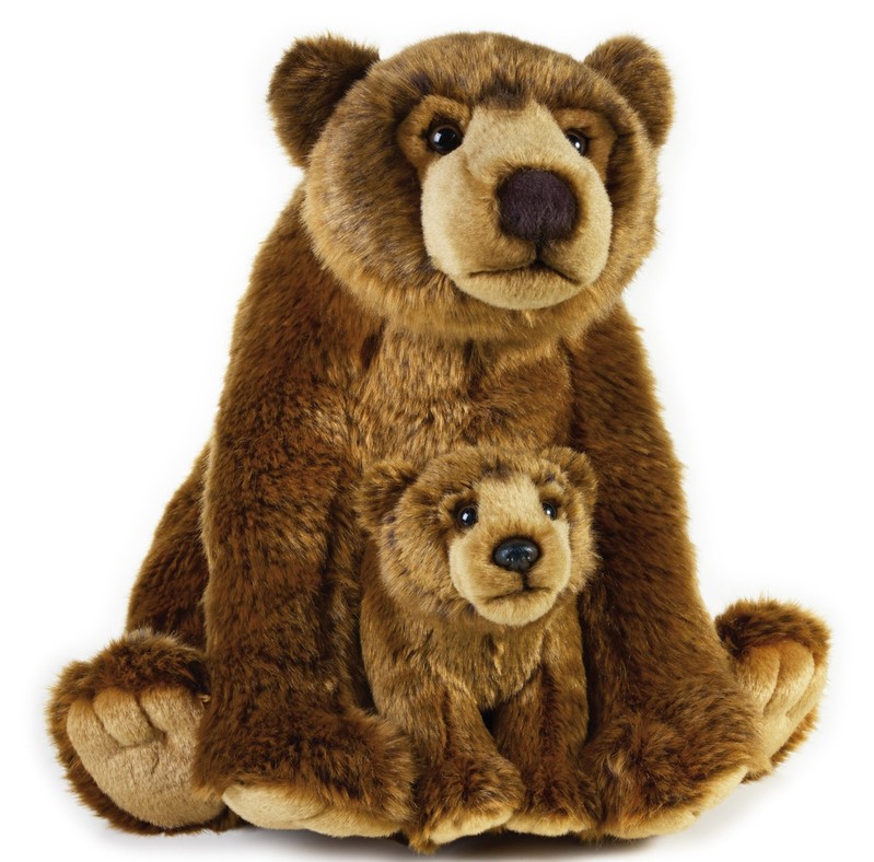 LELLY - National Geografic Zvieratká zo Severnej Ameriky 770766 Medveď Grizly s bábätkom - 31 cm