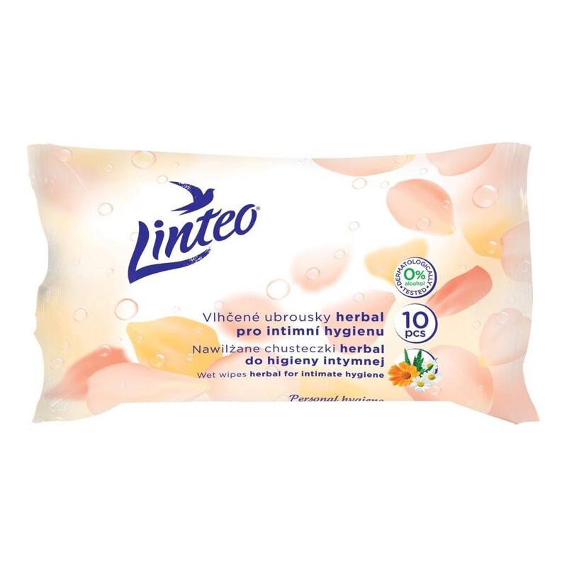 LINTEO - Vlhčené obrúsky Linteo Satin intímne 10ks, 1-vrstvové