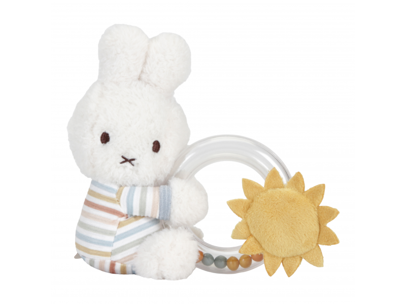 LITTLE DUTCH - Hrkálka s korálkami králiček Miffy Vintage Prúžky
