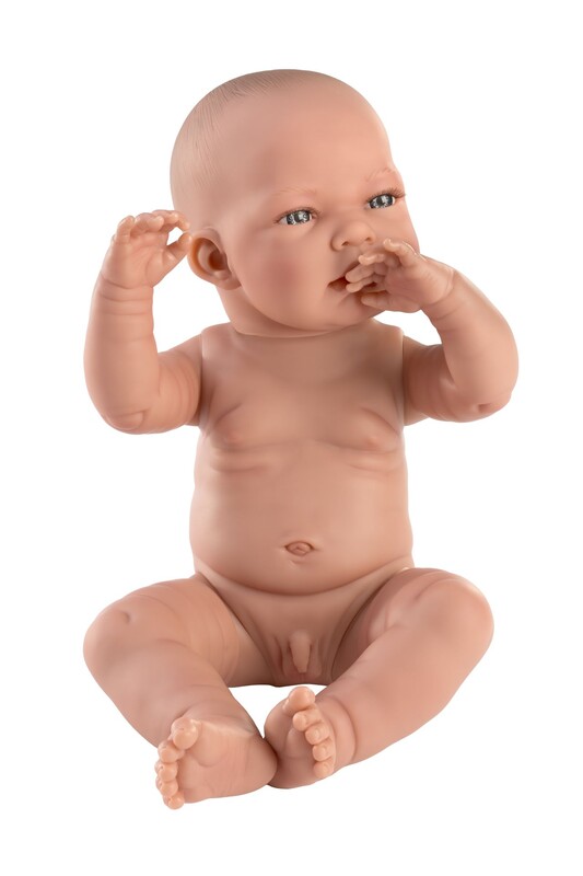 LLORENS - 84301 NEW BORN CHLAPČEK - realistické bábätko s celovinylovým telom - 43 cm