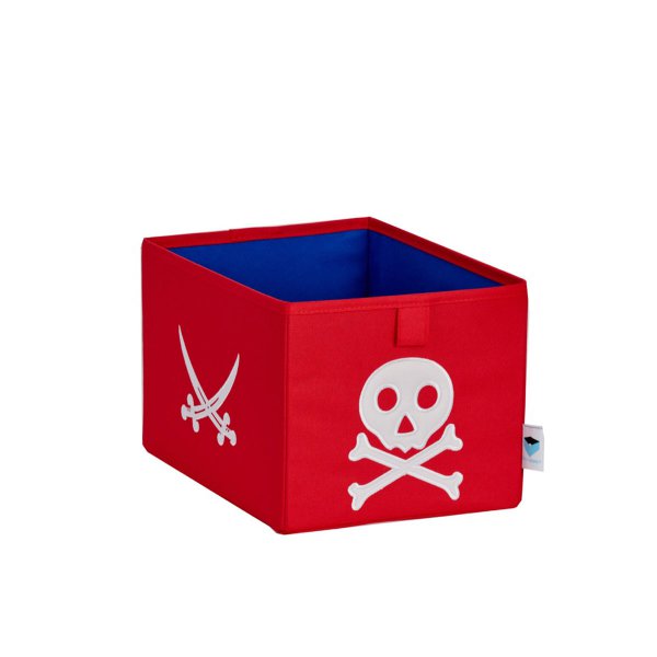 LOVE IT STORE IT - Malý úložný box Piráti – červený s bielym pirátom